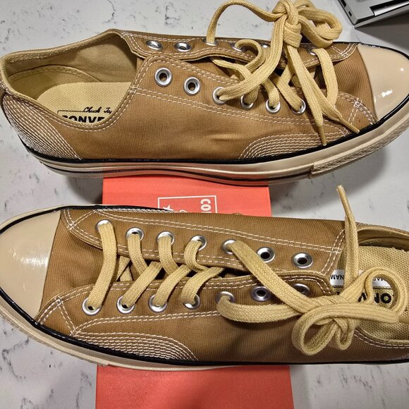 Converse Chuck 70 Low Top Vintage Canvas Shoes Brown Mens 10 Embroidered NEW - Picture 2 of 12